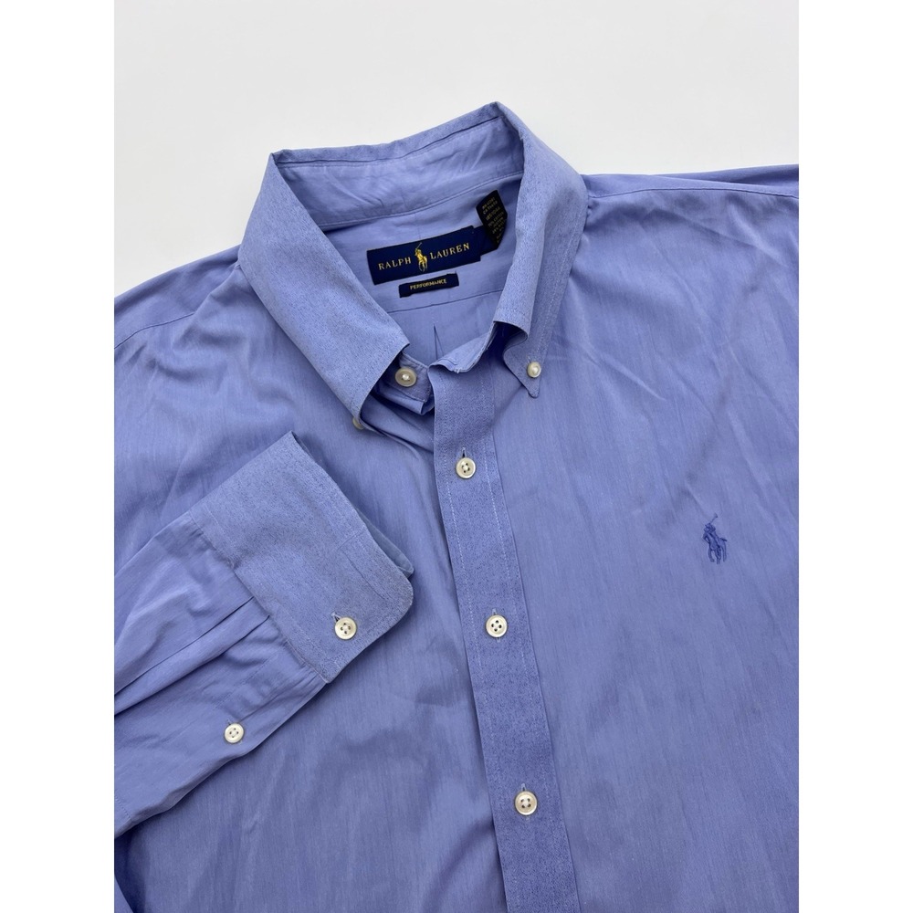 Ralph Lauren Regular Fit Performance Stretch Mens 17/43 XL Long Sleeve‎ Button